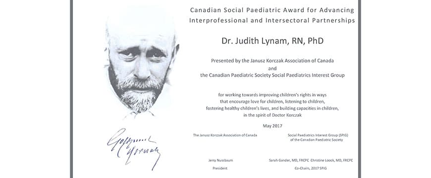 UBC MHLP Janusz Korczak Canadian Social Pediatrics Award